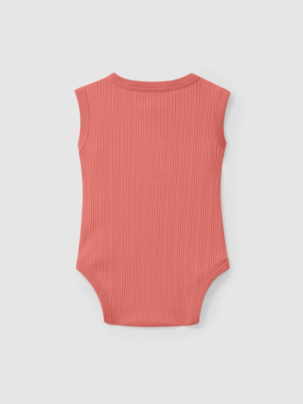 Body singlet em malha canelada