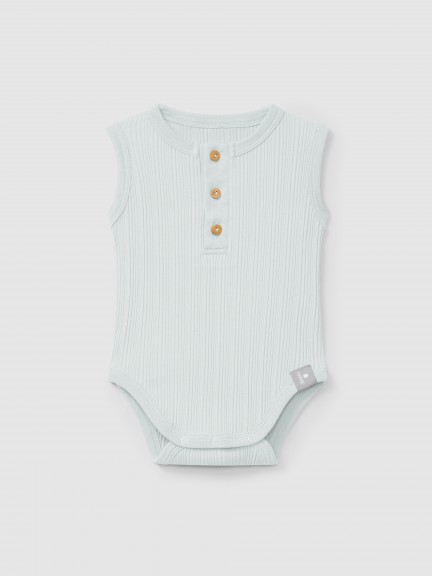 Body singlet em malha canelada