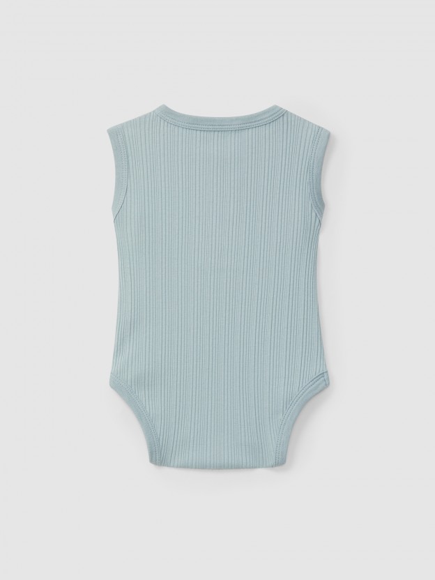 Body singlet em malha canelada