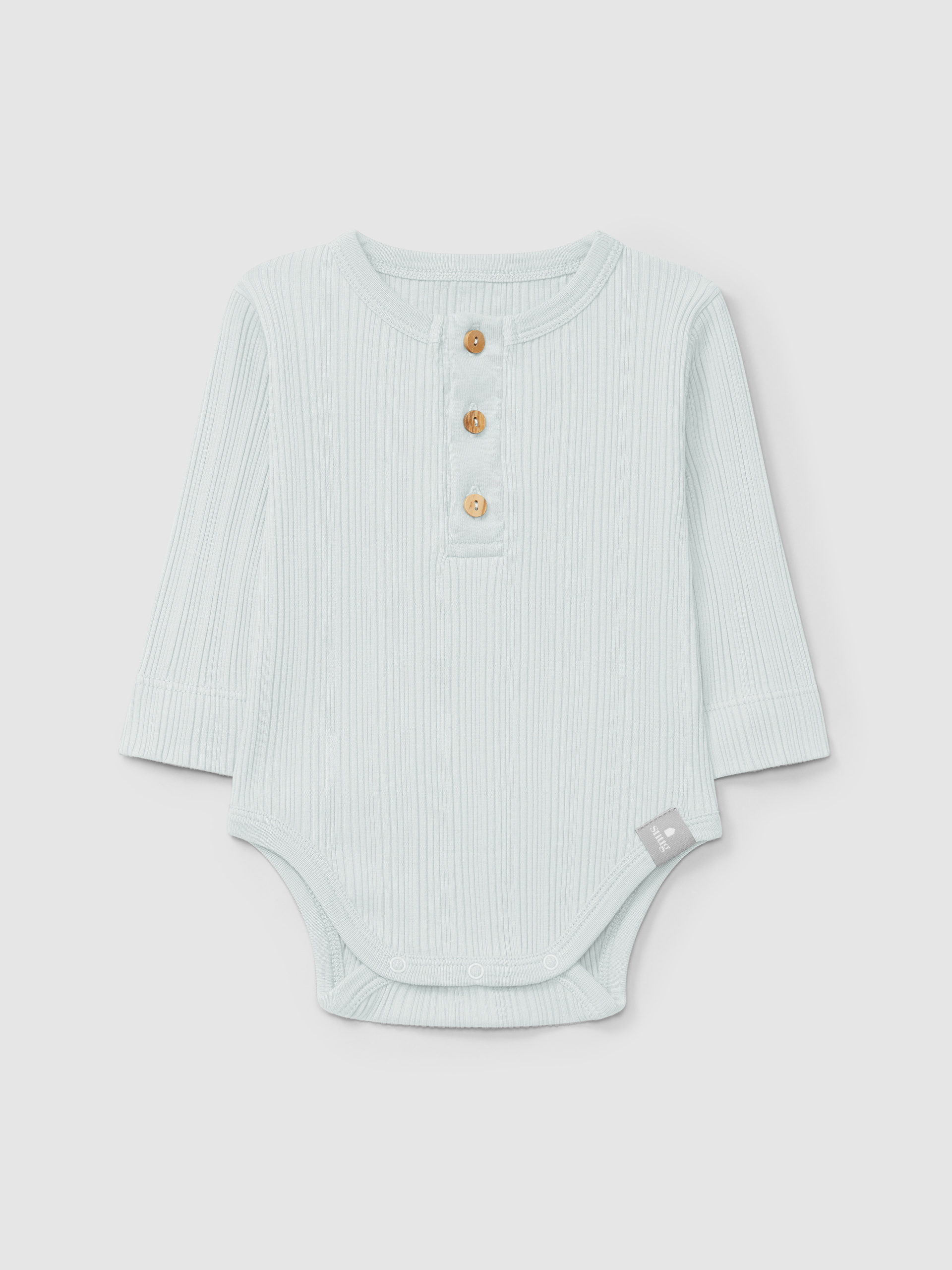 Body manga comprida em malha canelada