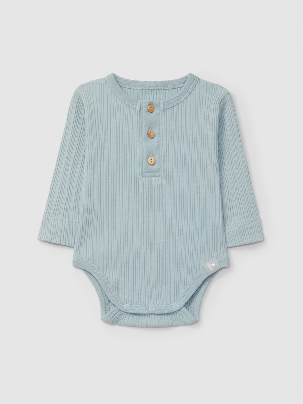 Long-sleeve bodysuit in ribbed jersey Long-sleeve bodysuit in ribbed jersey