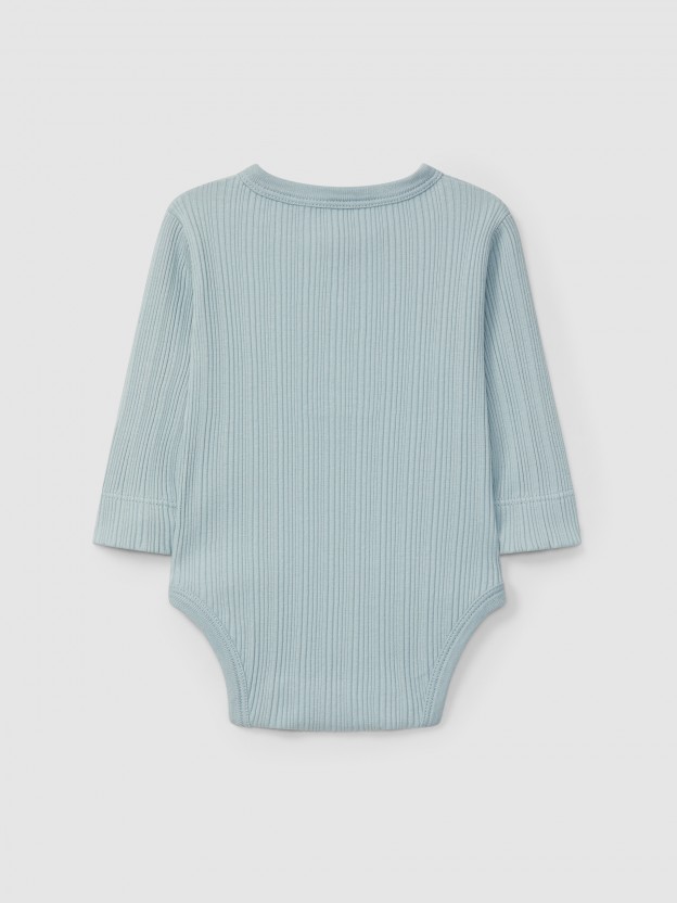 Long-sleeve bodysuit in ribbed jersey Long-sleeve bodysuit in ribbed jersey