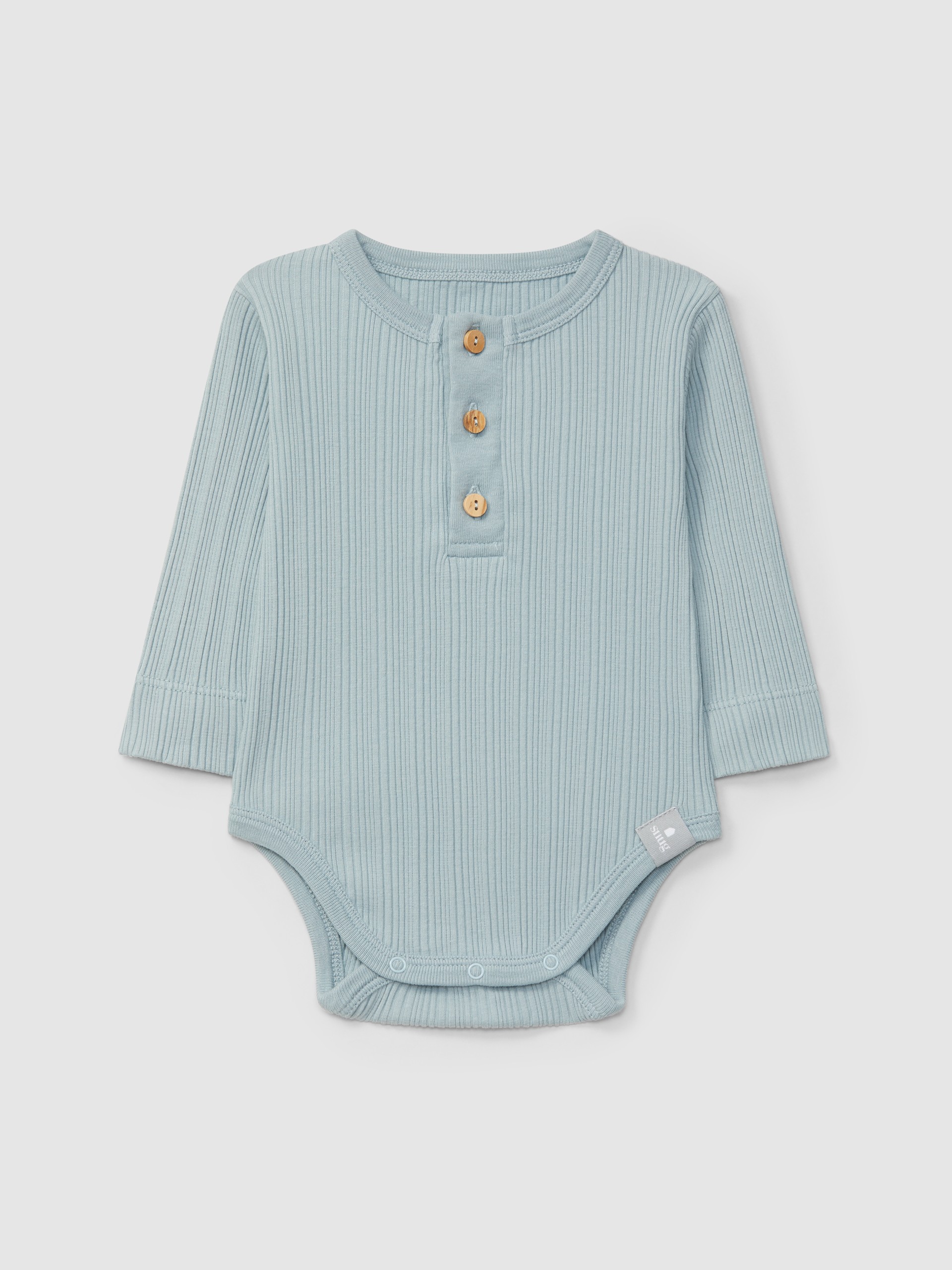 Body manga comprida em malha canelada