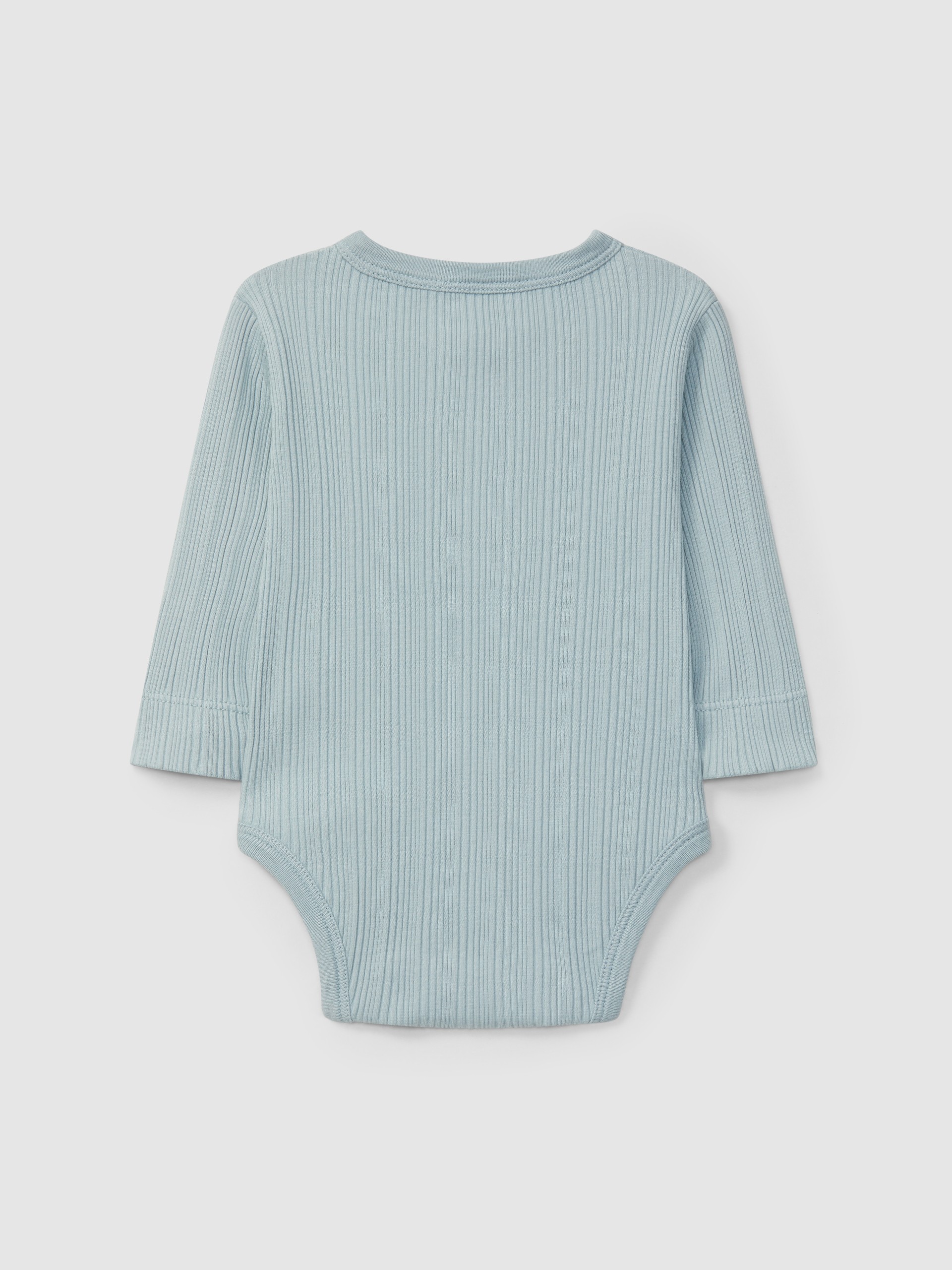 Body manga comprida em malha canelada