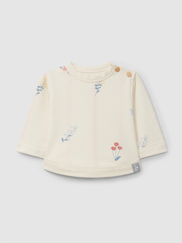 Camisola em felpa estampada