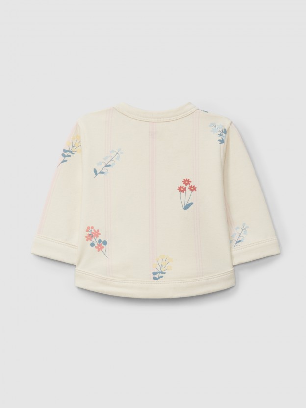 Camisola em felpa estampada