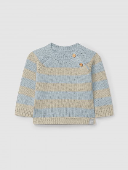 Camisola tricotada de riscas