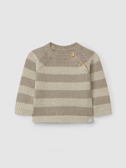 Camisola tricotada de riscas