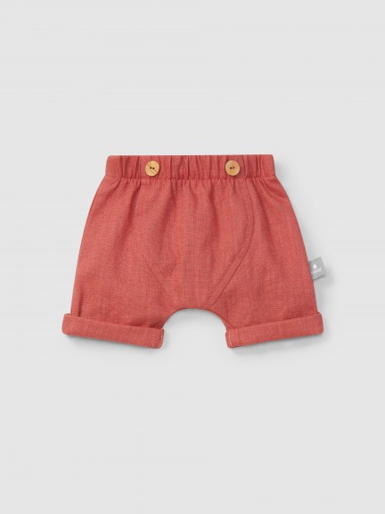 Cales pull-up lisos em linho com algodo