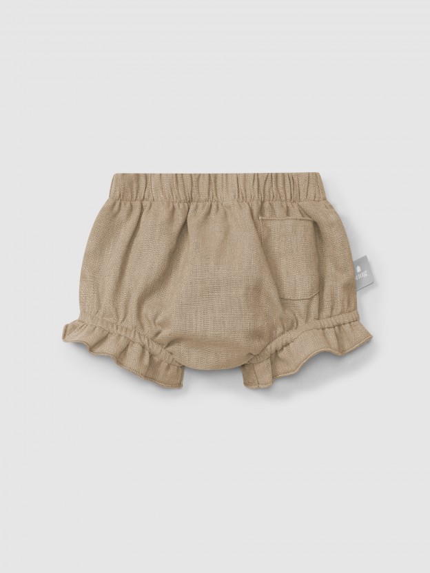 Tapa fraldas pull-up lisos em linho com algodo