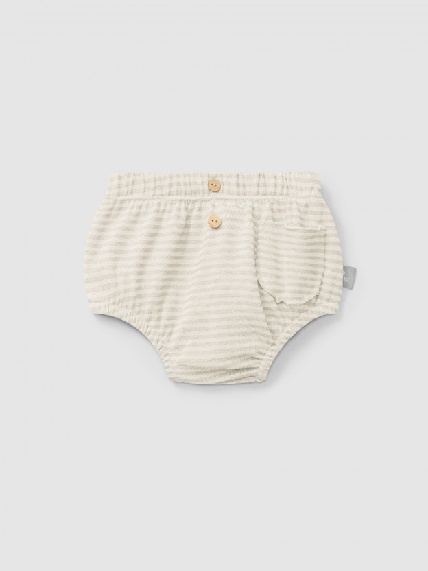 Cotton striped diaper cover
