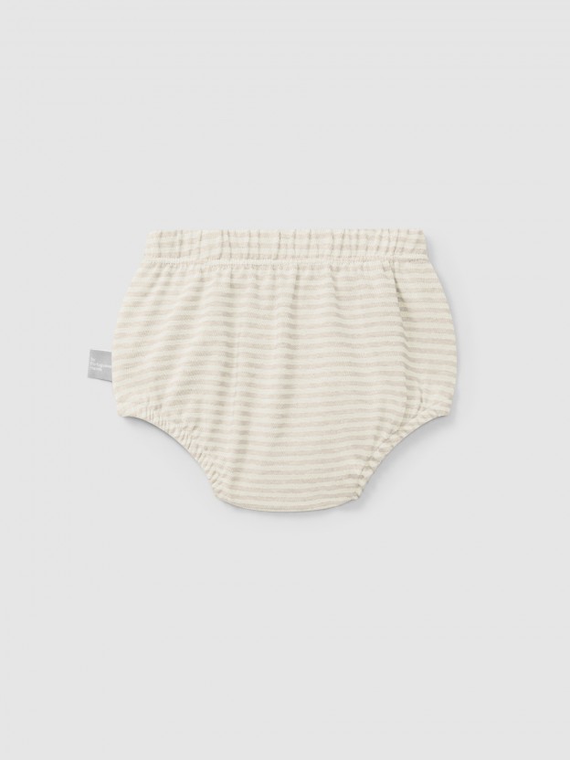 Cotton striped diaper cover