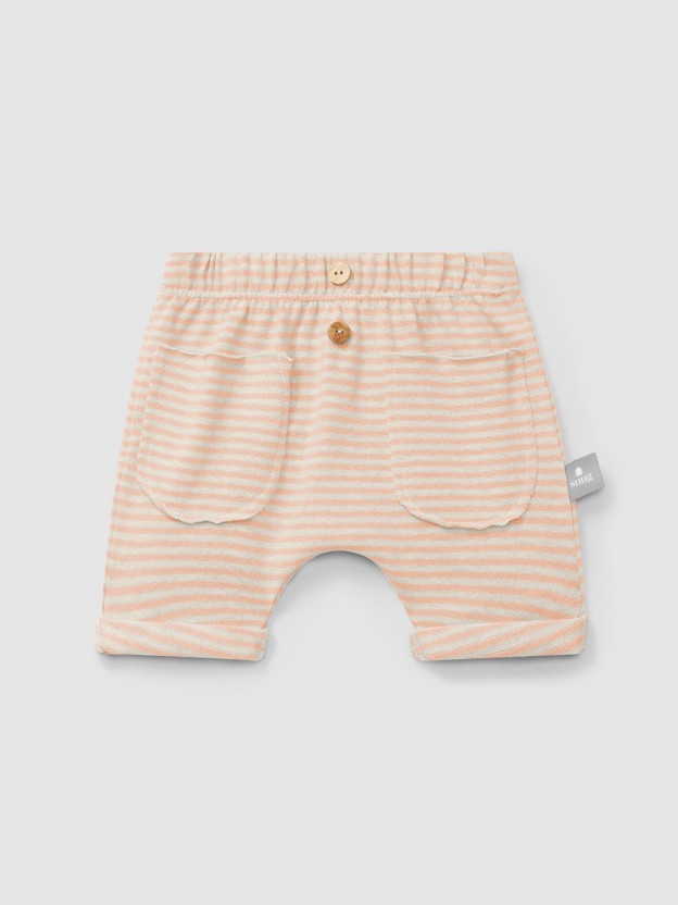 Pantaln Corto de algodn a rayas