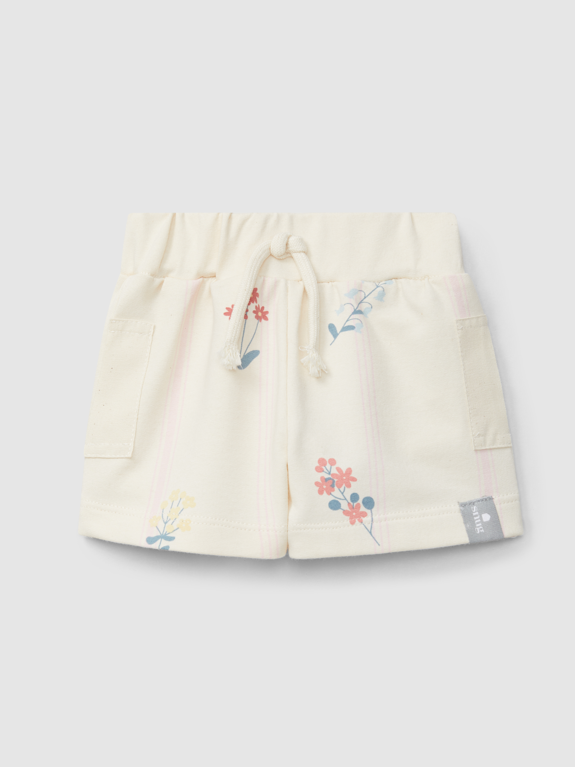 Calções pull-up em felpa estampada