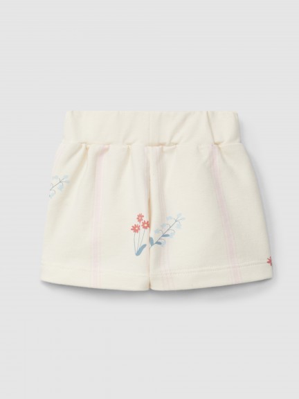 Pantalón Corto pull-up de felpa estampada Pantalón Corto pull-up de felpa estampada