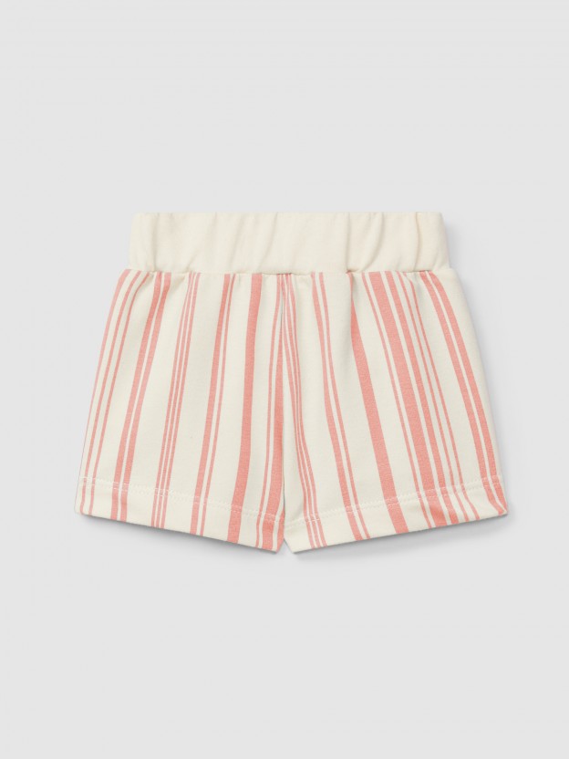 Printed plush pull-up shorts Printed plush pull-up shorts