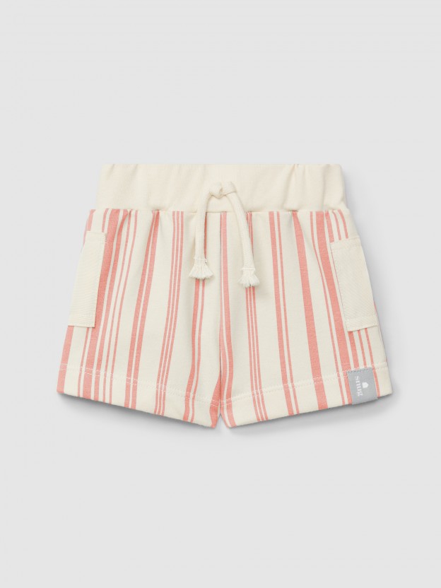 Printed plush pull-up shorts Printed plush pull-up shorts