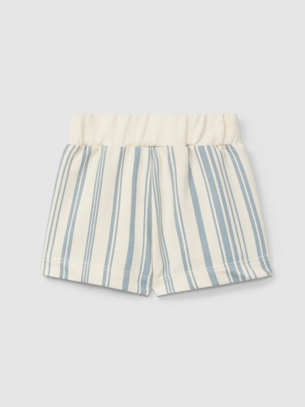 Pantalón Corto pull-up de felpa estampada Pantalón Corto pull-up de felpa estampada