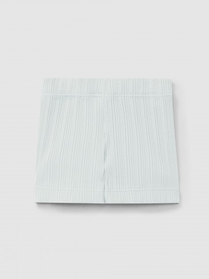 Calções pull-up em malha canelada Calções pull-up em malha canelada