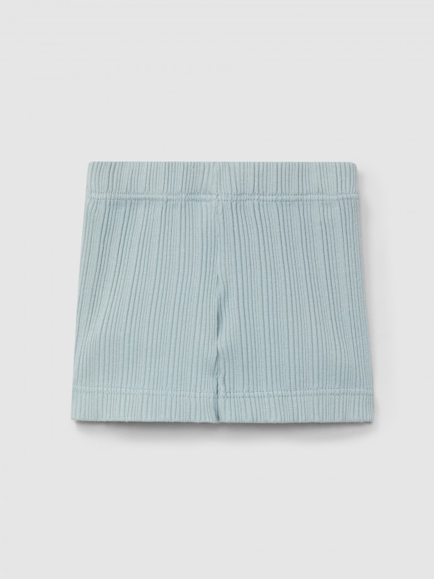 Ribbed jersey pull-up shorts