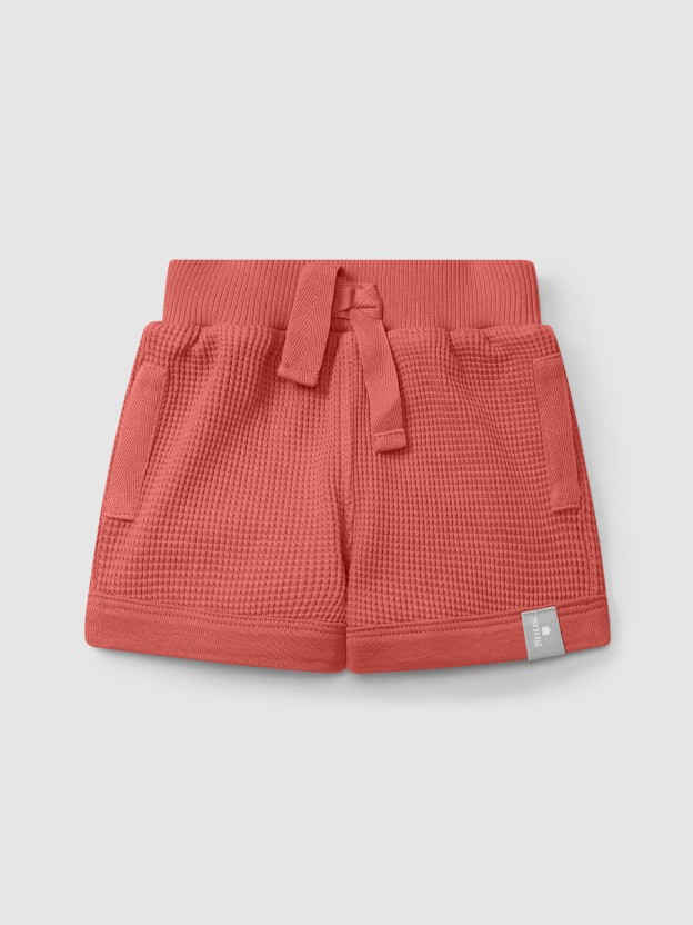 Waffle weave pull-up shorts Waffle weave pull-up shorts
