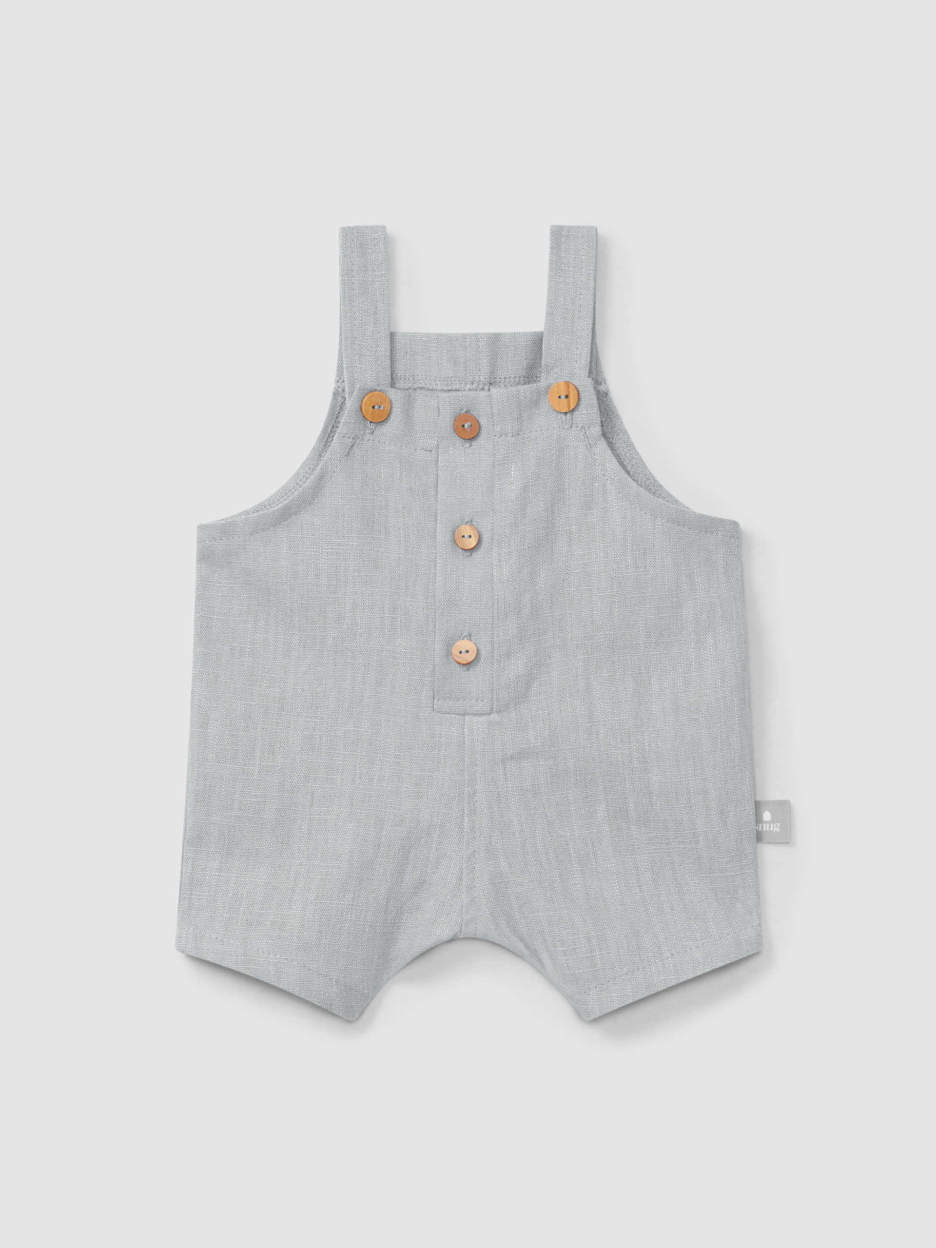 Pantalón Corto liso con peto  de lino con algodón