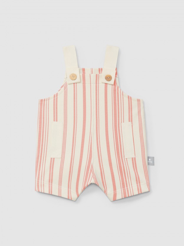 Printed plush dungaree shorts Printed plush dungaree shorts