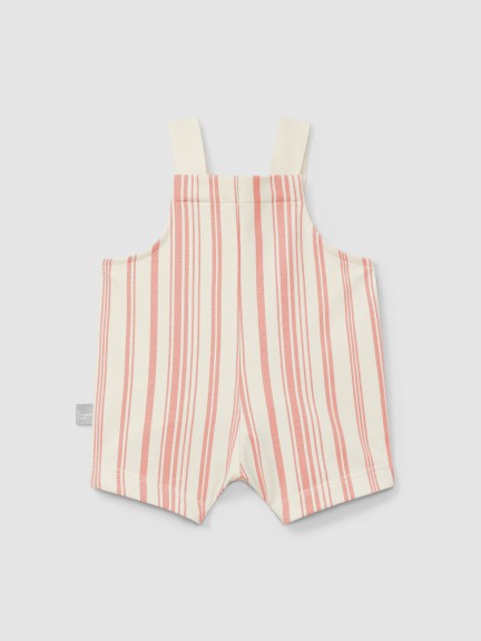 Pantalón Corto con peto en felpa estampada Pantalón Corto con peto en felpa estampada