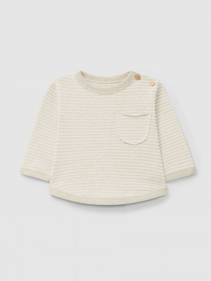 Longsleeve de riscas em algodo
