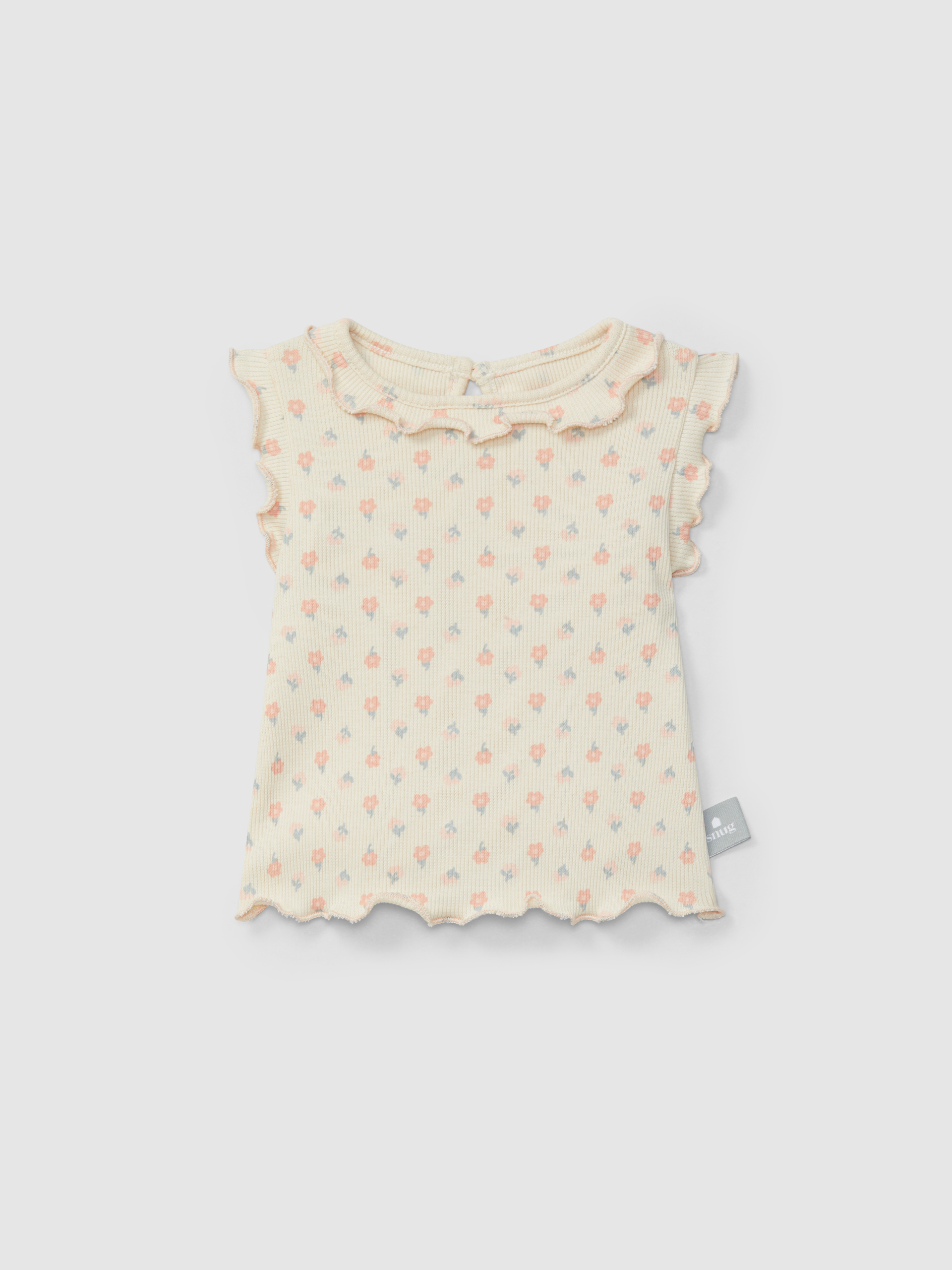 Singlet flores em malha canelada