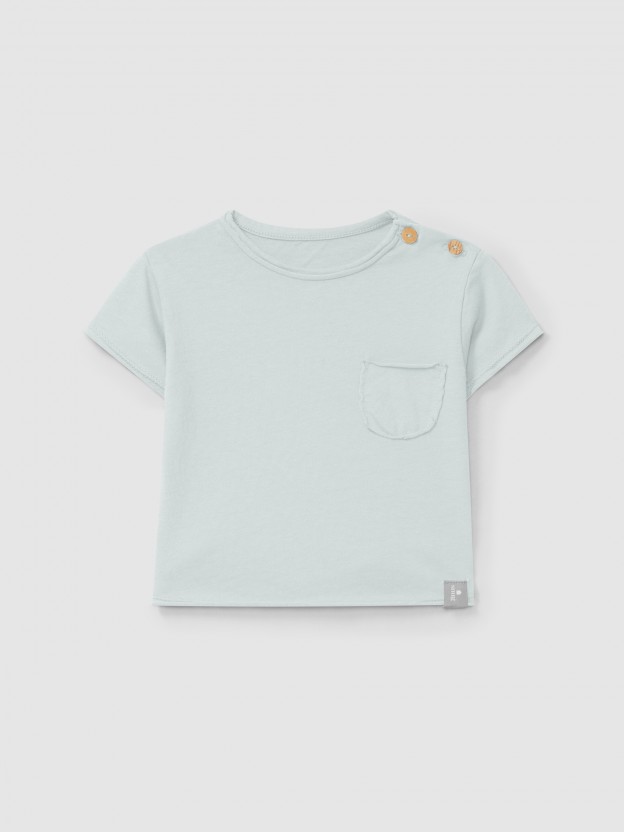 T-shirt com bolso lisa T-shirt com bolso lisa
