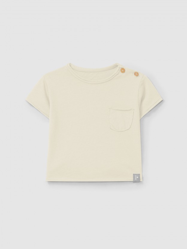 T-shirt com bolso lisa T-shirt com bolso lisa