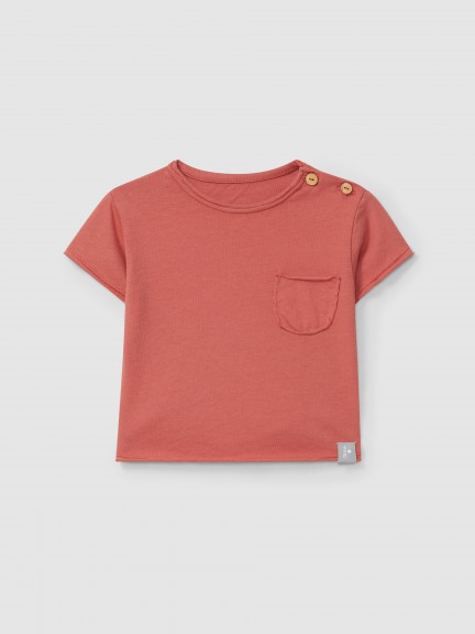 T-shirt com bolso lisa