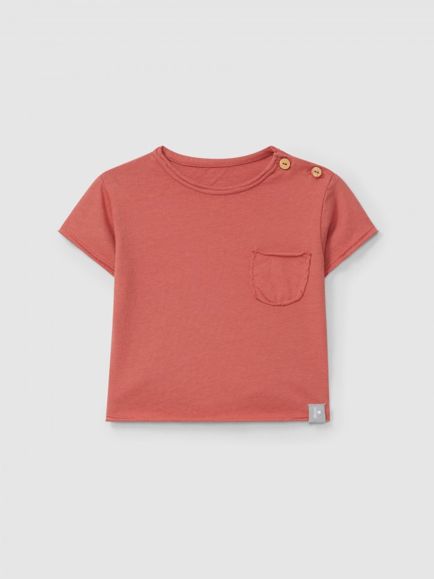 T-shirt com bolso lisa T-shirt com bolso lisa