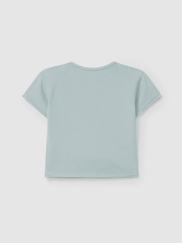 T-shirt com bolso lisa