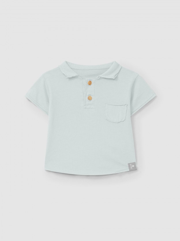 Plain polo shirt with pocket Plain polo shirt with pocket