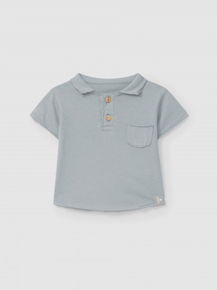 Polo liso con bolsillo