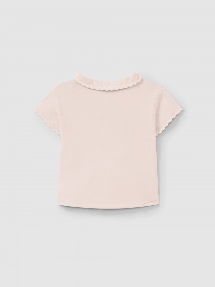 Polo liso con detalle de zigzag Polo liso con detalle de zigzag