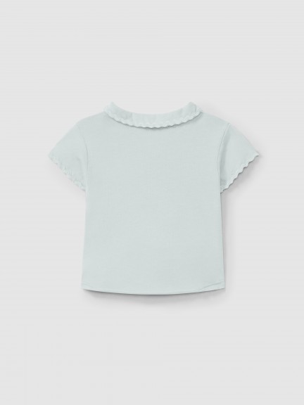 Polo liso com detalhe de espiguilha Polo liso com detalhe de espiguilha