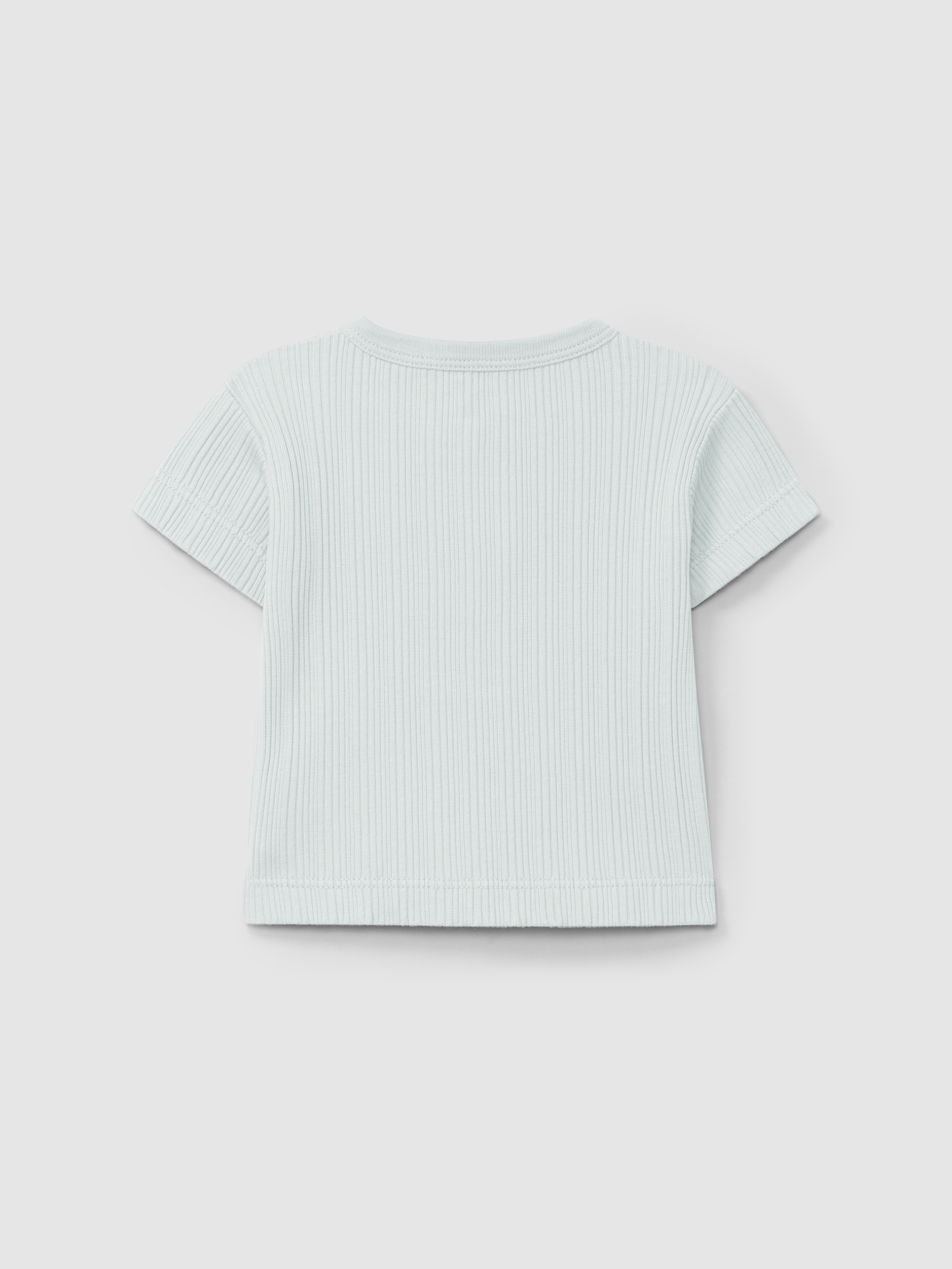 T-shirt em malha canelada