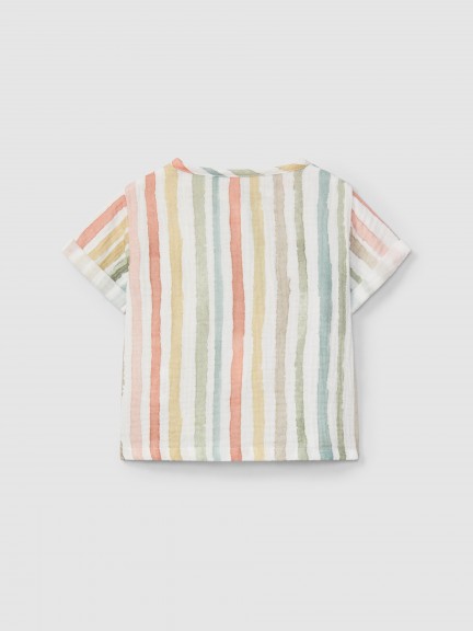Multi-colour striped short-sleeve shirt Multi-colour striped short-sleeve shirt
