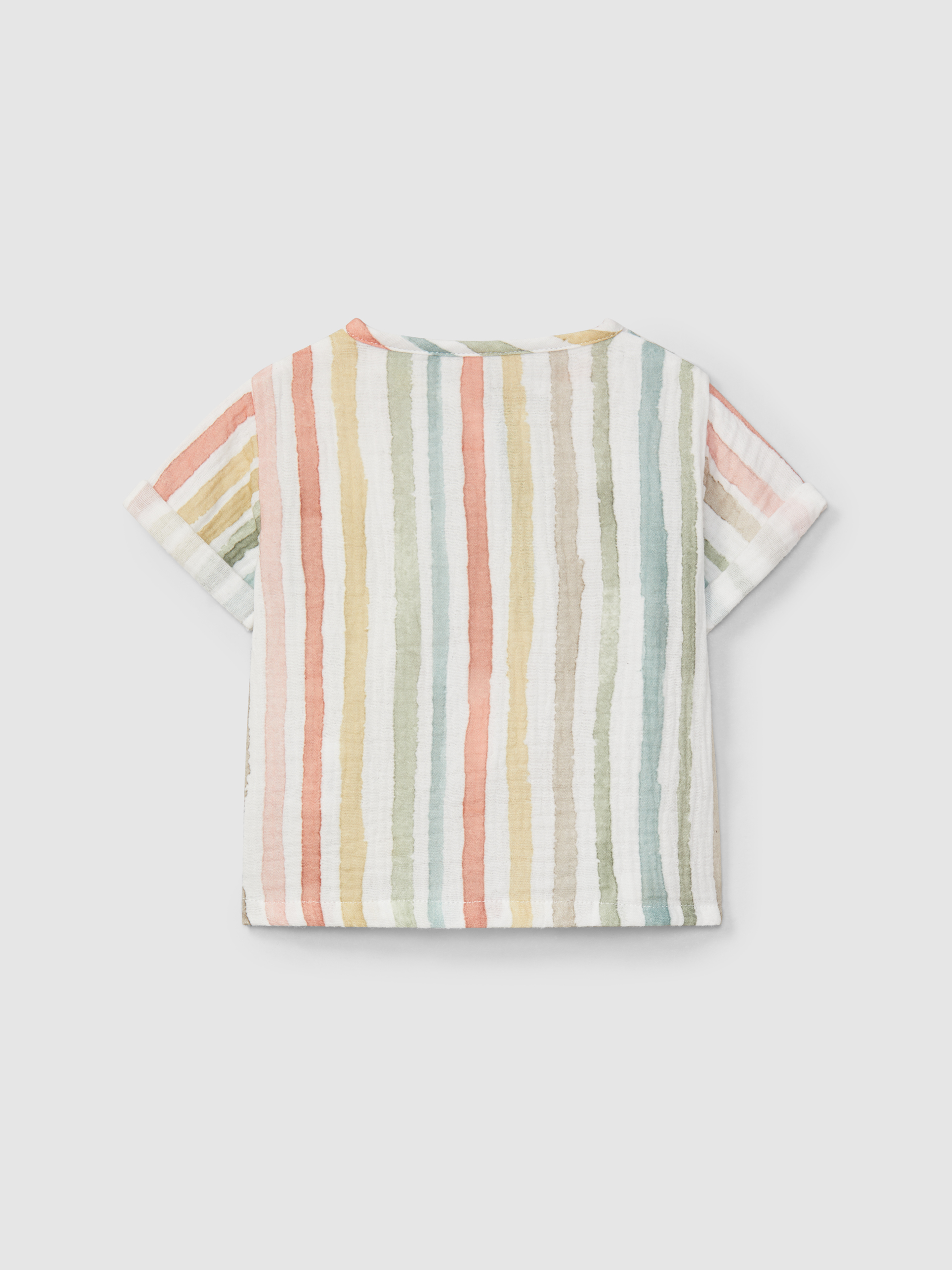 Multi-colour striped short-sleeve shirt