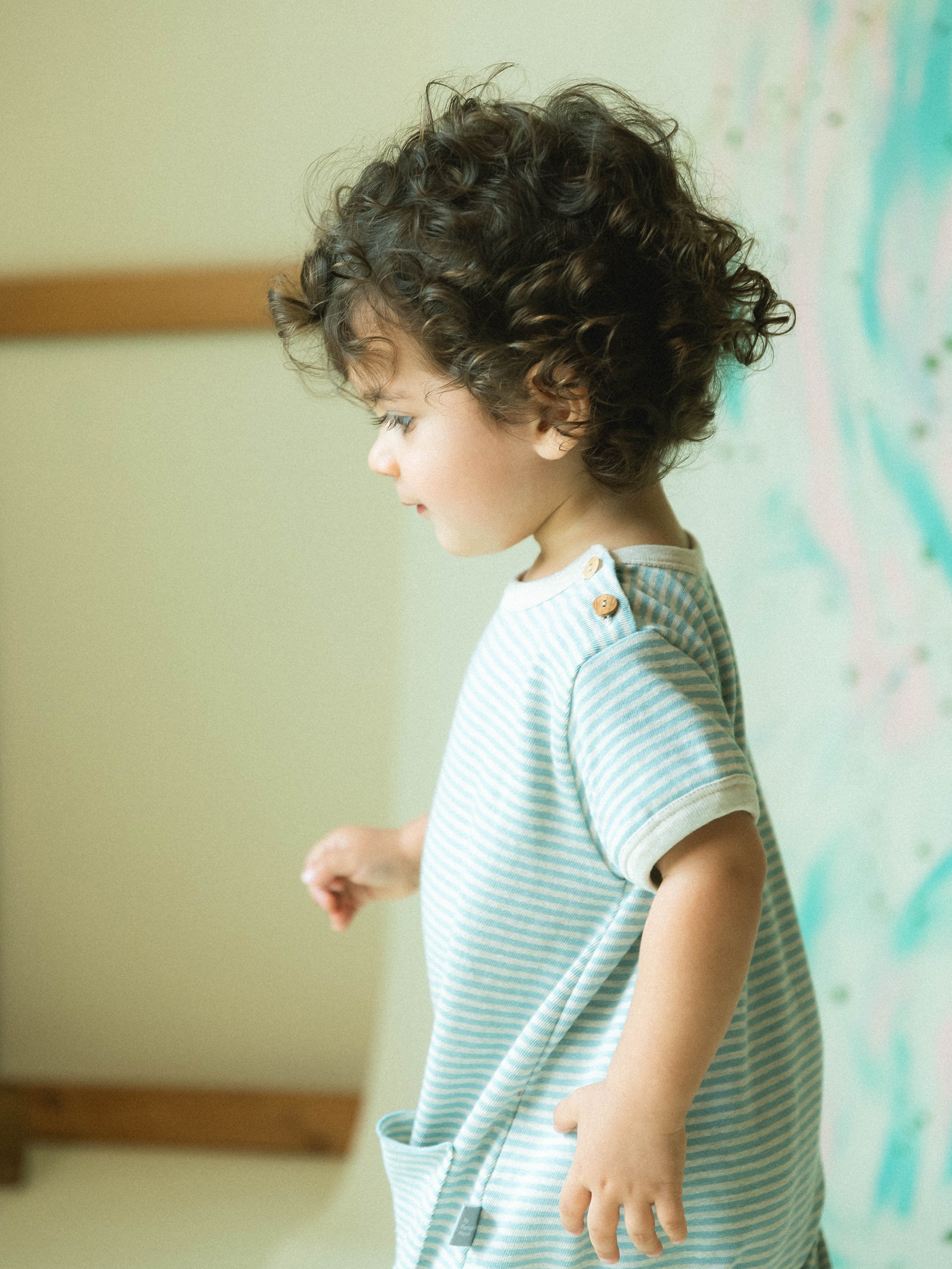 Macacão de riscas em algodão