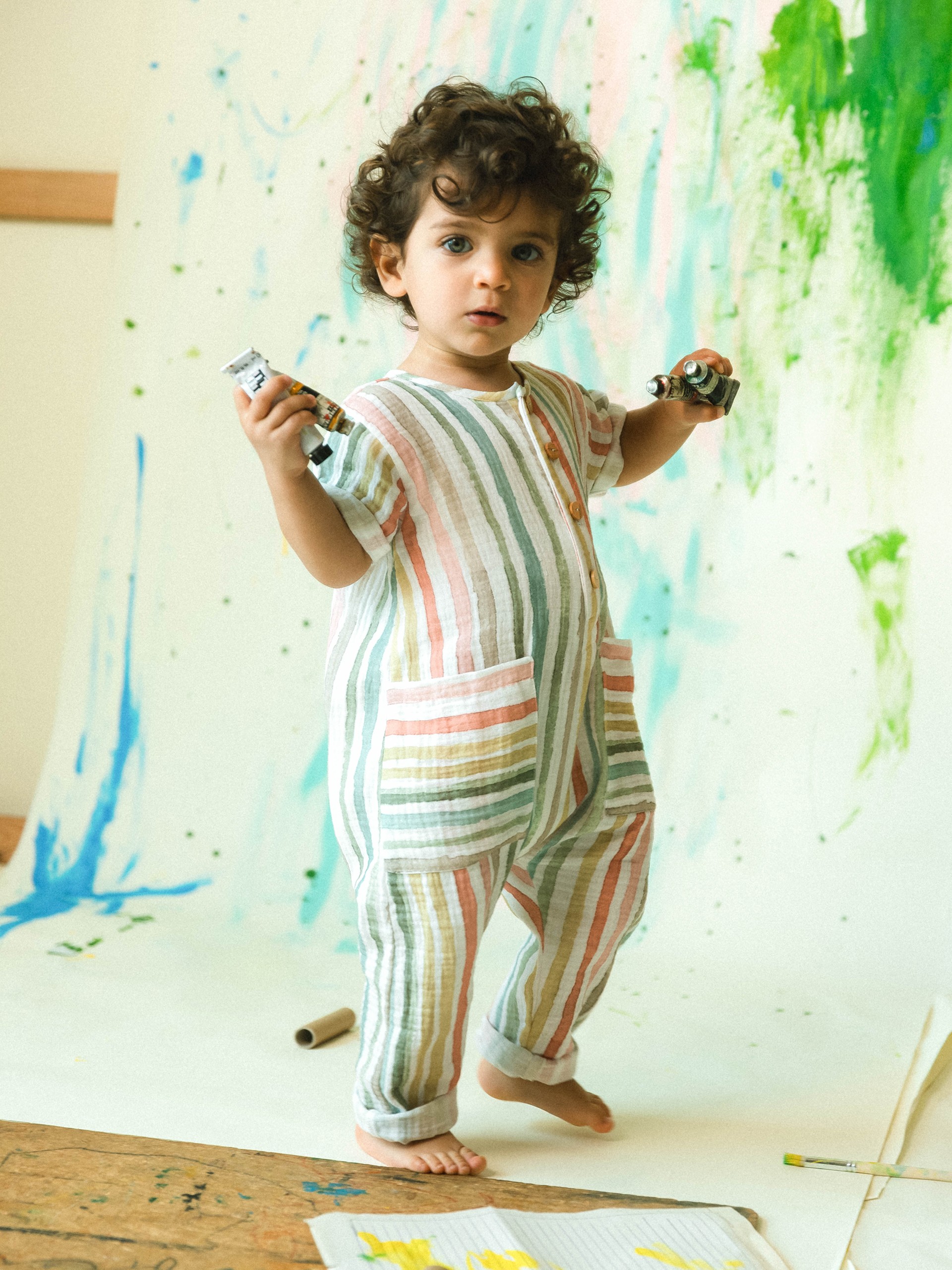 Multi-colour striped jumpsuit