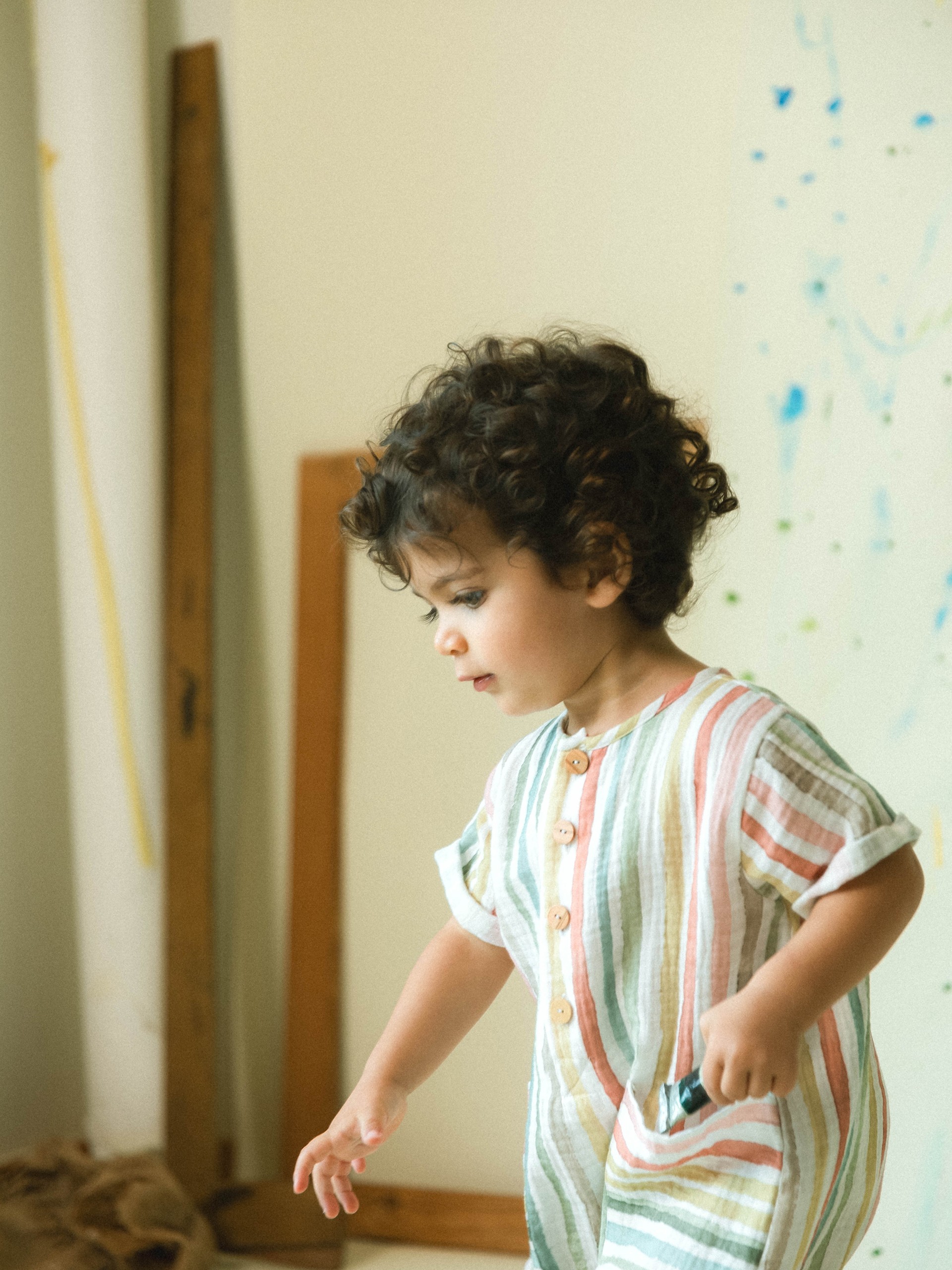 Multi-colour striped jumpsuit