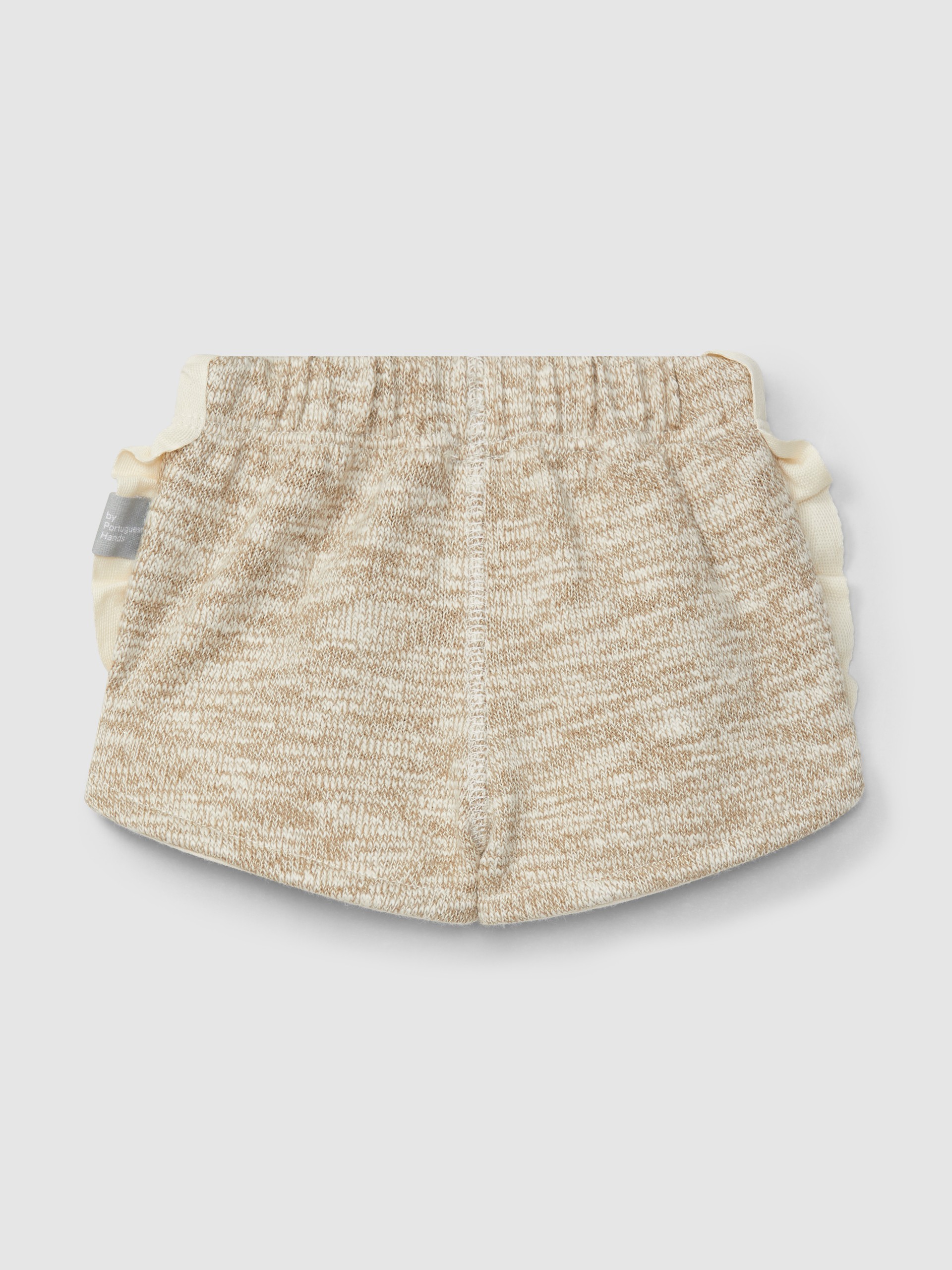 Jersey knit-effect pull-up shorts with ruffled detail