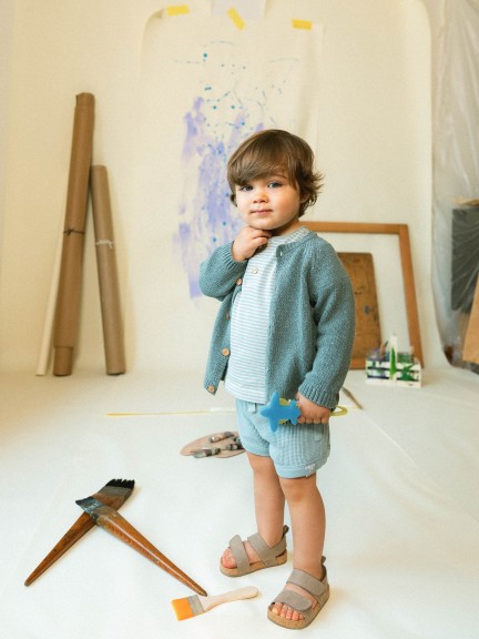 Camiseta a rayas de algodón Camiseta a rayas de algodón