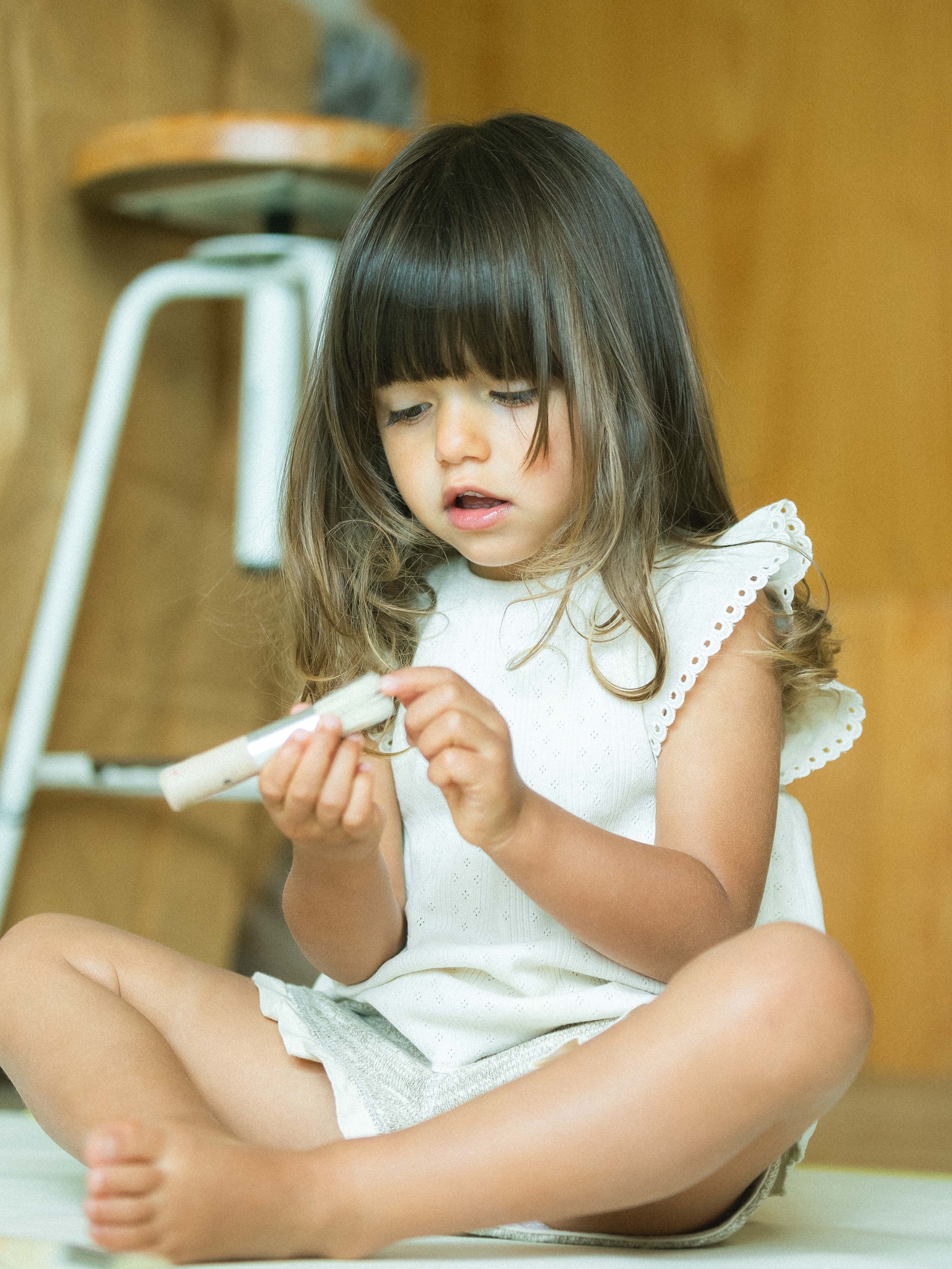 Top ajour com mangas de folho bordado inglês