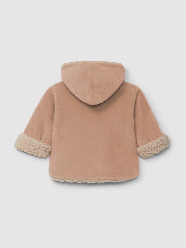 Fleece hooded jacket and interior fur Fleece hooded jacket and interior fur