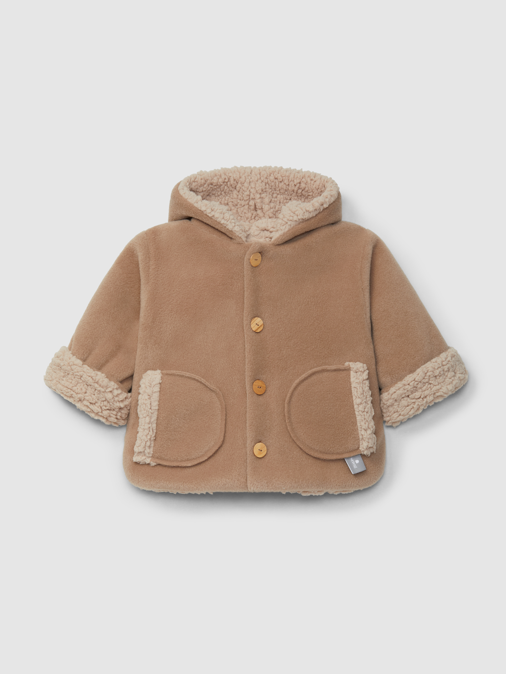 Fleece hooded jacket and interior fur